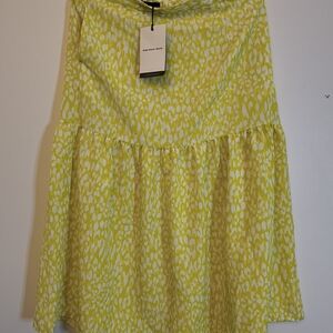 Yellow & White Women's Tiered Skirt M NWT